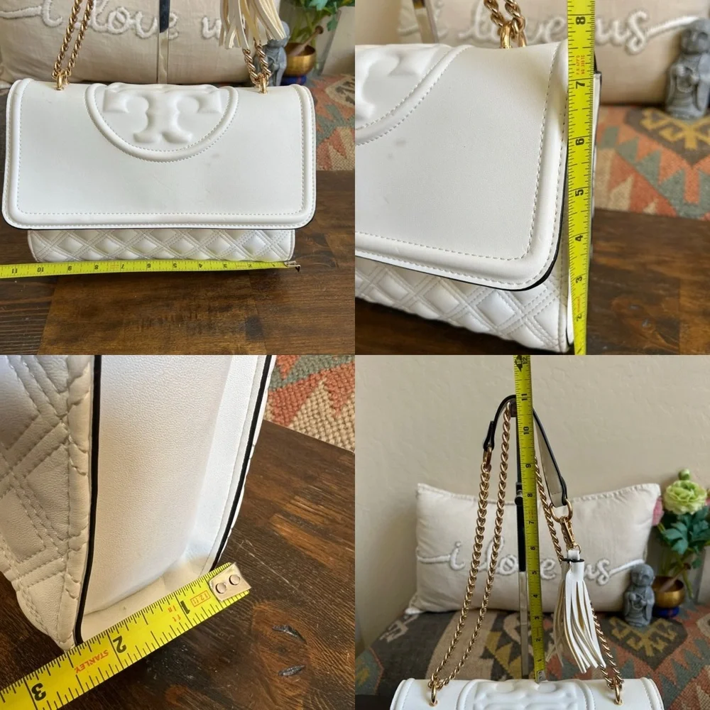 ❗️SOLD ❗️Tory Burch Fleming White Leather Flap Chain Convertible ShoulderBag - Picture 9 of 17